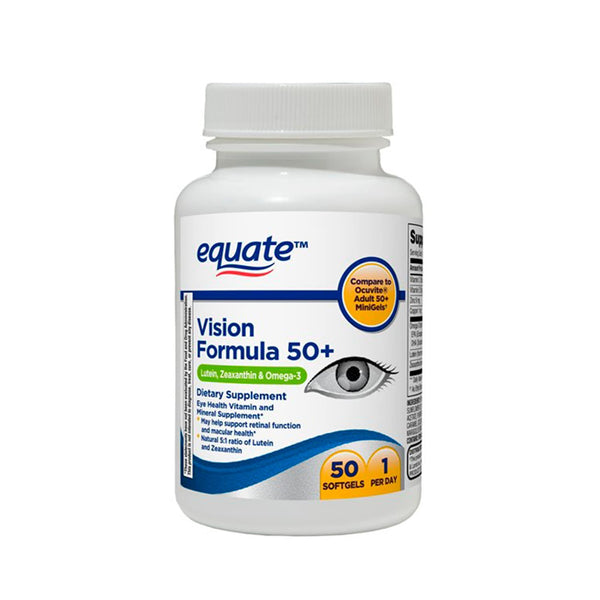 Fórmula para la Visión Mayores 50+ Ocuvite Generico Equate. 50 Softgels