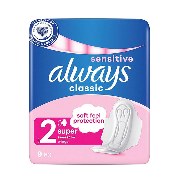 Toallas Sanitarias Always Sensitive Talla 2. 9 Pads