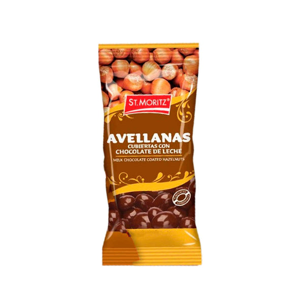 Avellanas Cubiertas con Chocolate de Leche St. Moritz. 40 g