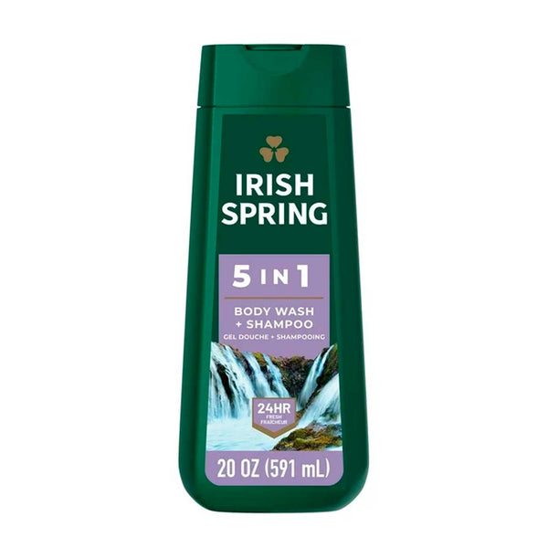 Body Wash + Shampoo Irish Spring 5 en 1. 591 ml