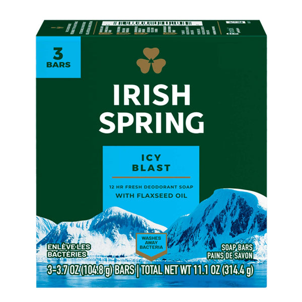 Paquete de Jabon en Barra Irish Spring Icy Blast. 3 uds