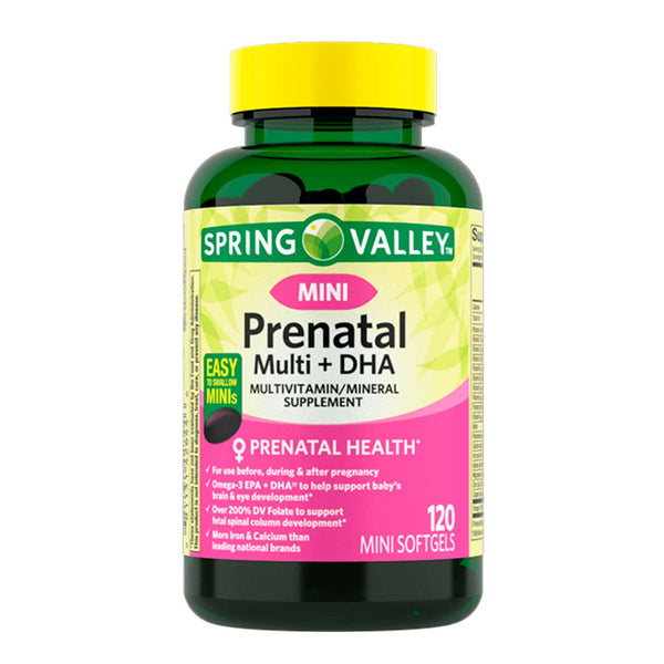 Multivitaminico Prenatal Multi + DHA Spring Valley. 120 caps