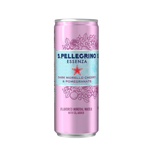 Agua Gasificada Saborizada Cereza y Granada S. Pellegrino. 330 ml