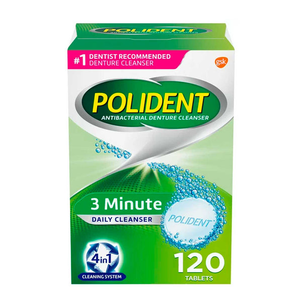 Polident Tabletas Limpíadoras de Protesis Dental. 120 tabs