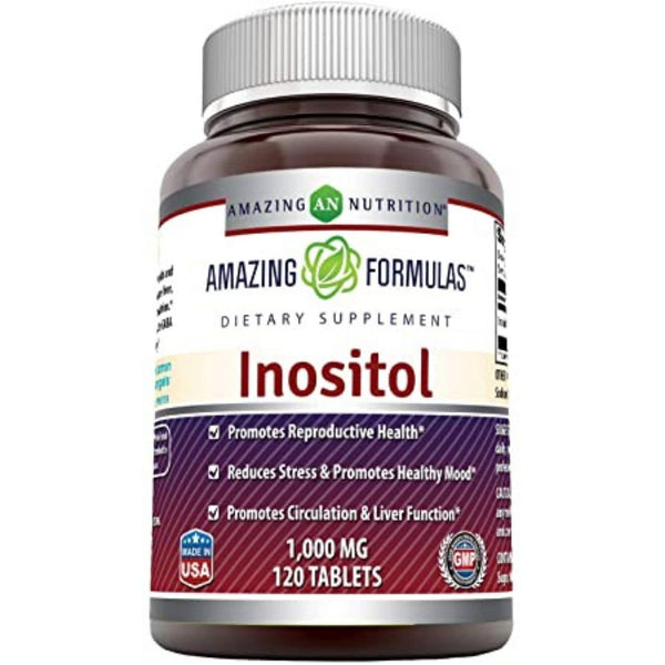 Inositol 1,000 MG 120 Tabletas, Amazing Formulas