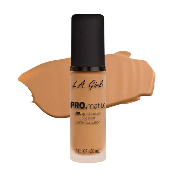 Base PRO.matte HD Larga Duración L.A Girl Tono 675 Medium Beige. 30 ml