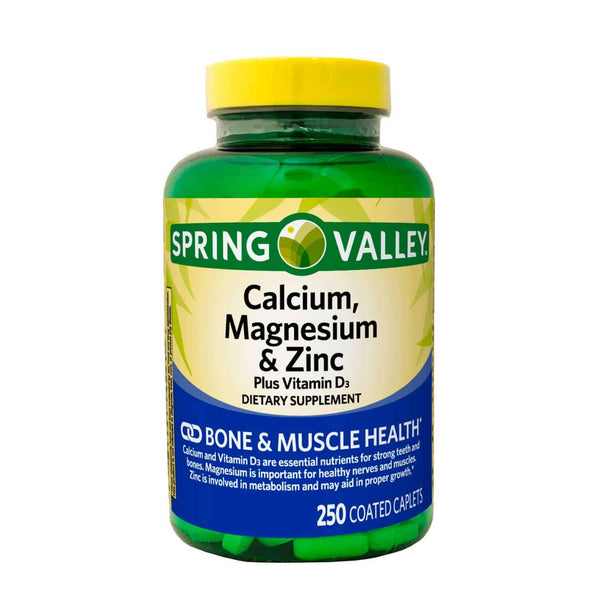 Calcio+Magnesio+Zinc+Vitamina D3, Spring Valley. 250 Tabs