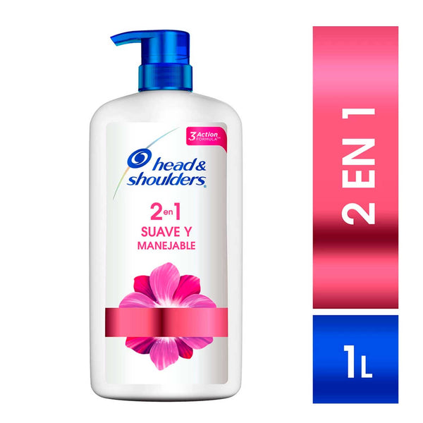 Shampoo Head & Shoulders 2 en 1 Suave y Manejable 1 lt