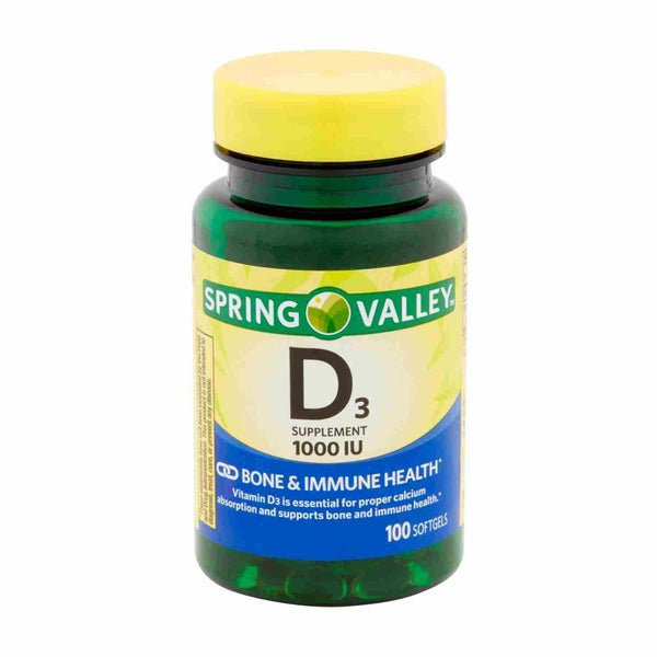 Vitamina D3. Spring Valley. 1000 IU.100 caps